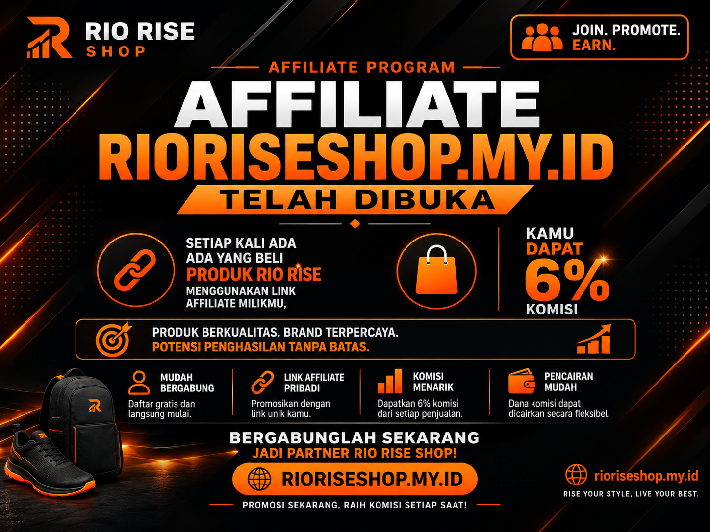 🔥 AFFILIATE RIO RISE SHOP TELAH DIBUKA!